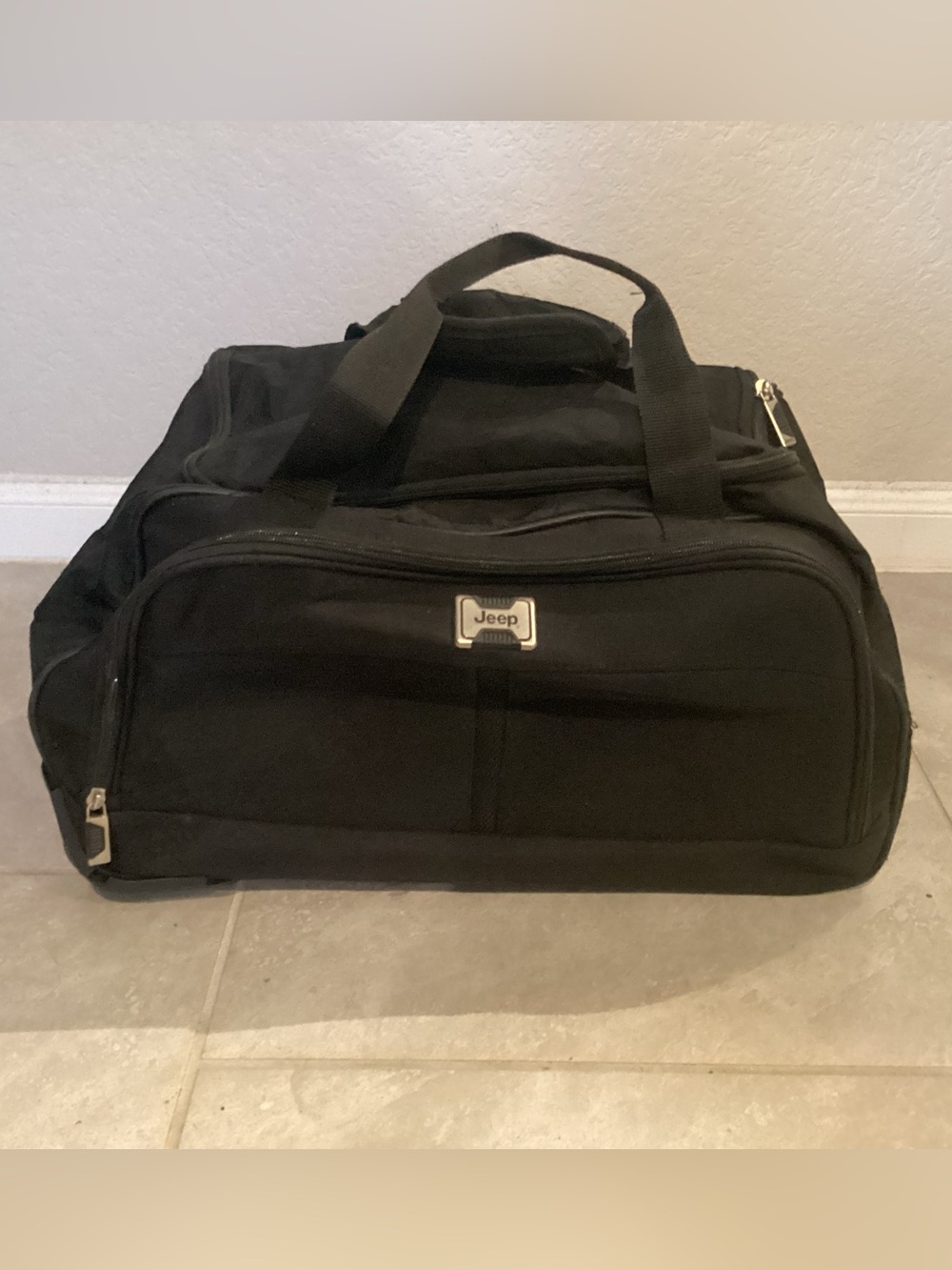 Jeep Black Compact Duffel with Front Pocket
